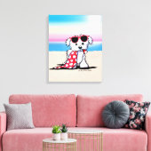 KiniArt Maltese Beach Dog Leinwanddruck (Insitu (Wohnzimmer))