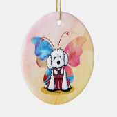 KiniArt Maltese Butterfly Keramik Ornament (Rechts)