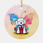 KiniArt Maltese Butterfly Keramik Ornament (Vorne)