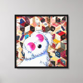 KiniArt Maltese Crazy Quilt Leinwanddruck (Vorderseite)