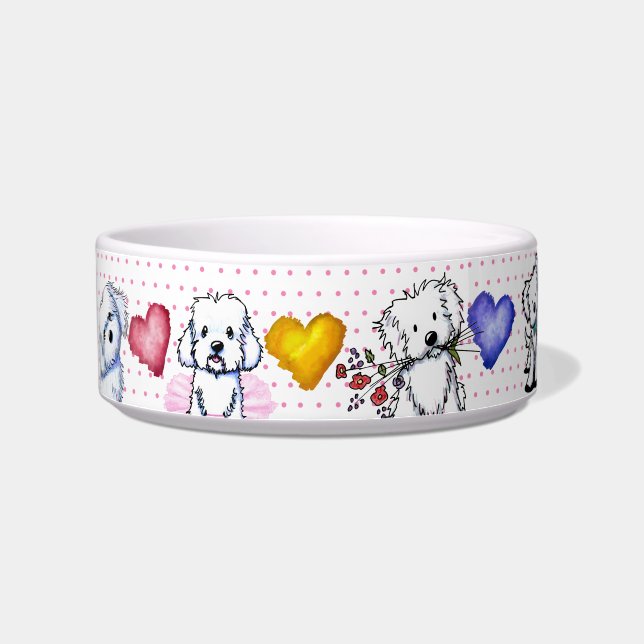 KiniArt Maltese Puppy Liebe Bowl Napf (Links)