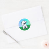 KiniArt Maltese Runder Aufkleber (Umschlag)