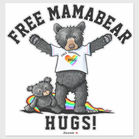KiniArt Mama Bear Hugs Sticker (Blatt)