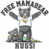 KiniArt Mama Bear Hugs Sticker (Vorderseite)
