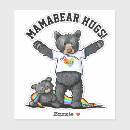 KiniArt Mamabear Hugs Sticker (Blatt)