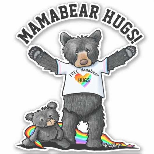 KiniArt Mamabear Hugs Sticker (Vorderseite)