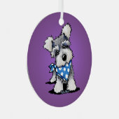 KiniArt Mini Schnauzer Ornament Aus Metall (Vorderseite Rechts)