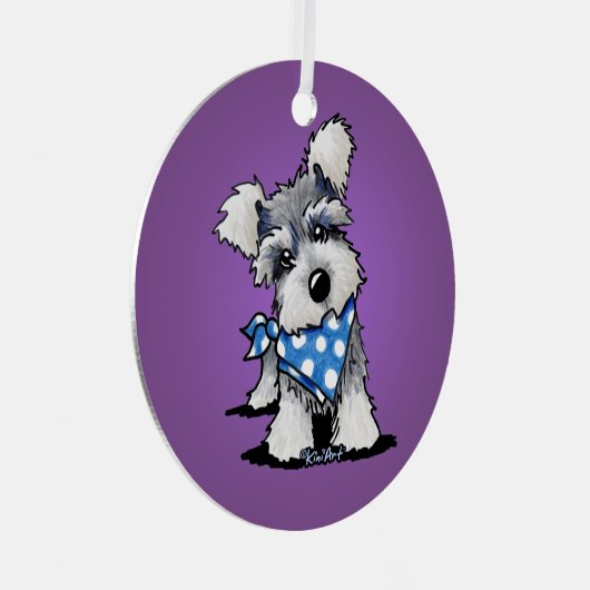 KiniArt Mini Schnauzer Ornament Aus Metall (Vorderseite Rechts)