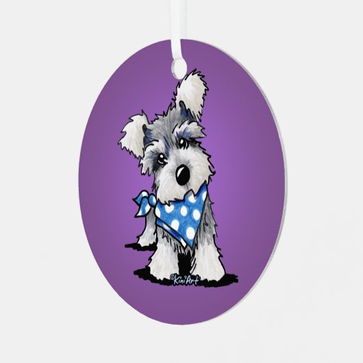 KiniArt Mini Schnauzer Ornament Aus Metall (Vorderseite links)