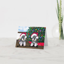 KiniArt Miniature Schnauzer Weihnachtskarte Feiertagskarte