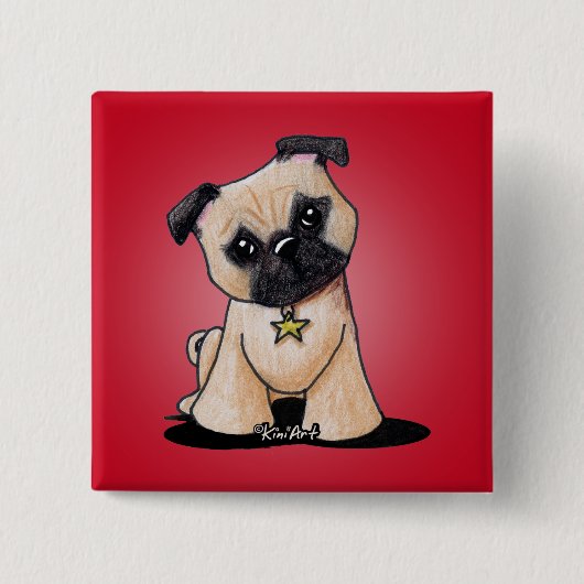 KiniArt-Mops Button (Vorderseite)