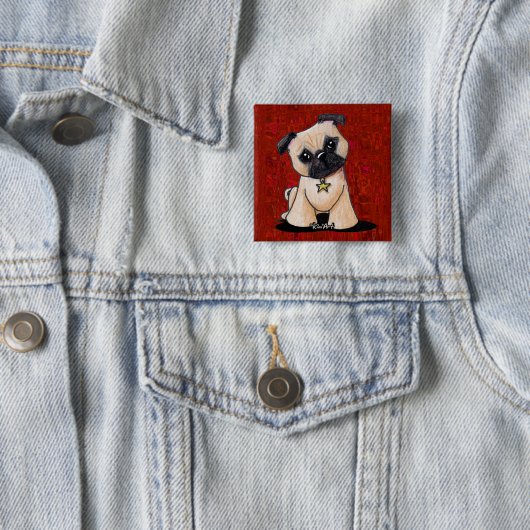 KiniArt-Mops Button (Beispiel)