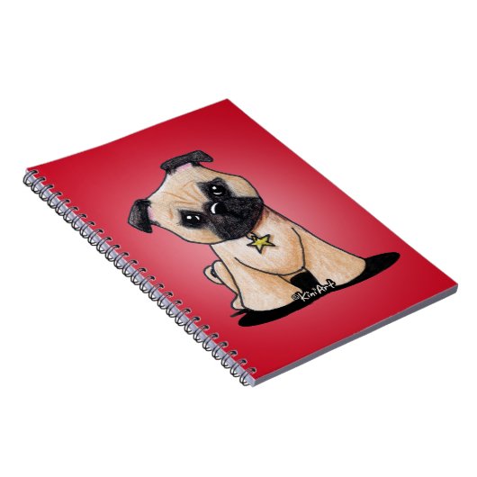 KiniArt-Mops-Notebook Notizblock (Rechte Seite)