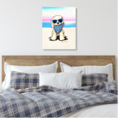 KiniArt Nautical Pup Beach Leinwanddruck (Insitu (Schlafzimmer))