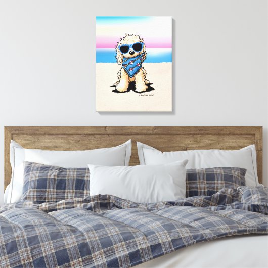 KiniArt Nautical Pup Beach Leinwanddruck (Insitu (Schlafzimmer))