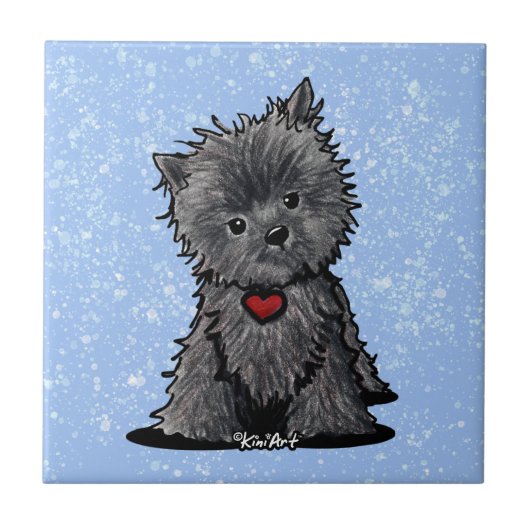 KiniArt neugierig Affenpinscher Tile Fliese (Vorderseite)