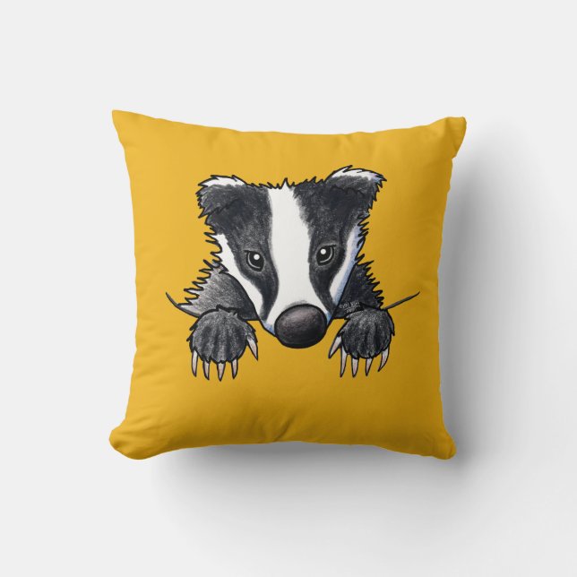 KiniArt Niedlich Badger Kissen (Vorderseite)