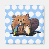 KiniArt Niedlich Beaver Magnet (Vorne)