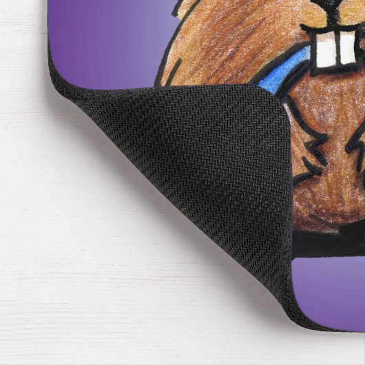 KiniArt Niedlich Beaver Mousepad (Ecke)