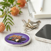 KiniArt Niedlich Beaver Schlüsselanhänger (Seite)