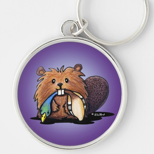 KiniArt Niedlich Beaver Schlüsselanhänger (Vorne)