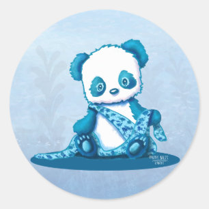 KiniArt Panda Cub Runder Aufkleber