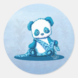 KiniArt Panda Cub Runder Aufkleber