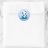 KiniArt Panda Cub Runder Aufkleber (Tasche)