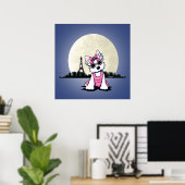 KiniArt Paris Night Olivia Westie Poster (Heimbüro)