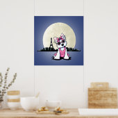 KiniArt Paris Night Olivia Westie Poster (Küche)