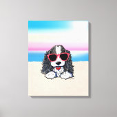 KiniArt Parti Cocker Spaniel Dog Beach Leinwand Pr (Vorderseite)