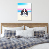 KiniArt Parti Cocker Spaniel Dog Beach Leinwand Pr (Insitu (Schlafzimmer))