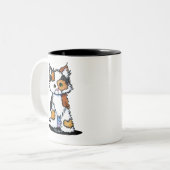 KiniArt Patches Calico Kitten Zweifarbige Tasse (Vorderseite Links)