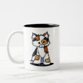KiniArt Patches Calico Kitten Zweifarbige Tasse (Links)