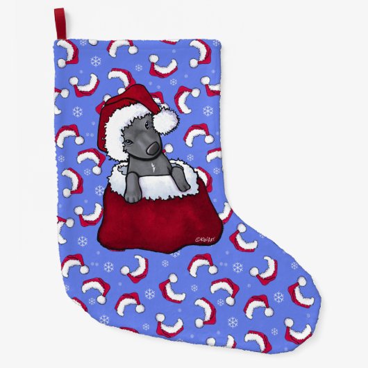 KiniArt Pit Bull Weihnachtsfest Strumpf Großer Weihnachtsstrumpf (Vorderseite)