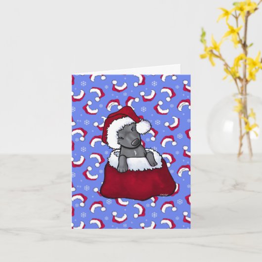 KiniArt Pit Bull Weihnachtskarte Karte (Gelbe Blume)