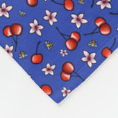 KiniArt Pitbull Puppy Cherries Fleece Blanket (Ecke)