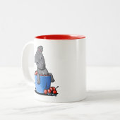 KiniArt Pitbull Welpe Zwei-Tone-Kaffee-Tasse Zweifarbige Tasse (Vorderseite Links)
