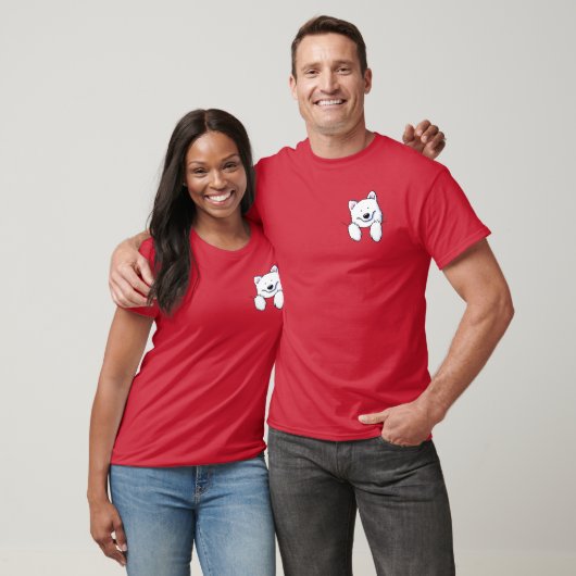 KiniArt Pocket Puppy American Eskimo T-Shirt (Unisex)