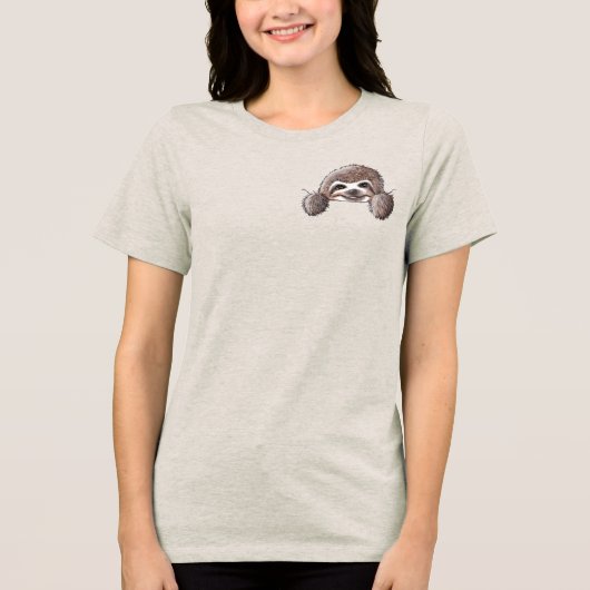 KiniArt Pocket Sloth Tri-Blend Shirt (Vorderseite)