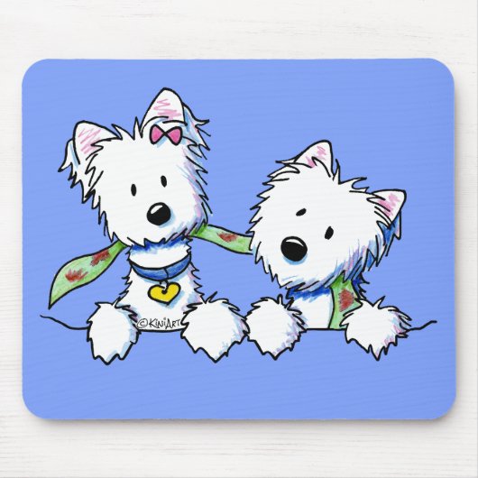 KiniArt Pocket Westie Boy and Girl Mousepad (Vorne)