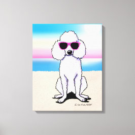 KiniArt Poodle Beach Dog Leinwanddruck