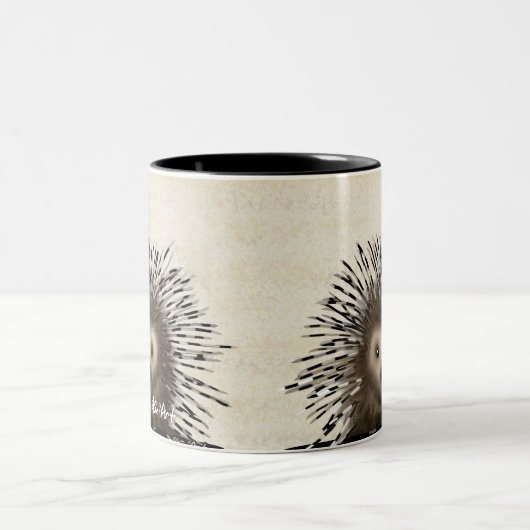 KiniArt Porcupin Zweifarbige Tasse (Mittel)