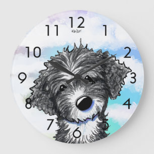 KiniArt Portugiesischer Waterdog Große Wanduhr