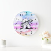 KiniArt Rainbow Bridge Samoyed Große Wanduhr (Zuhause)
