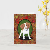 KiniArt Red Brittany Erntedank Karte (Gelbe Blume)