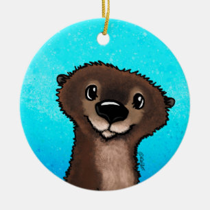 KiniArt River Otter Keramik Ornament