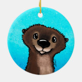 KiniArt River Otter Keramik Ornament (Hinten)