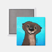 KiniArt River Otter Magnet (Vorderseite/Rückseite)