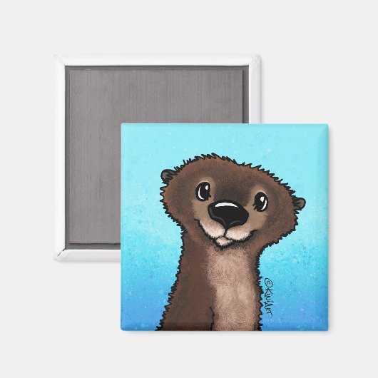 KiniArt River Otter Magnet (Vorderseite/Rückseite)